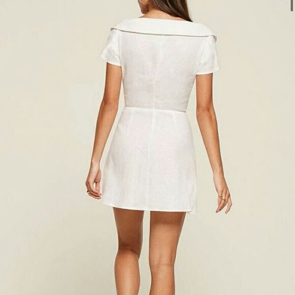 Reformation Ford White Button-Down Dress with pockets size 10 - Picture 3 of 3